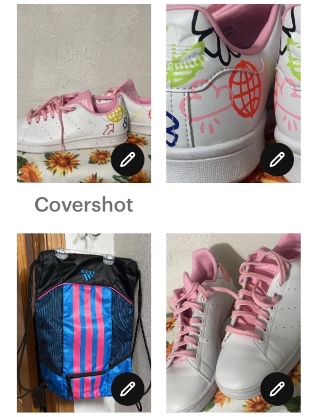 Adidas Stan Smith pink woman’s sz9+adidas sling bag 18x13
